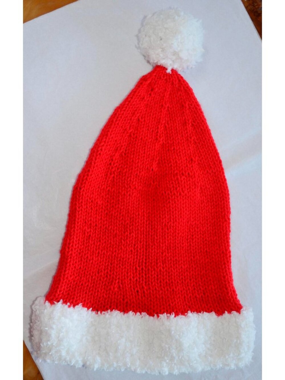 Fun Santa Hat - Hand Knit - Picture 3 of 3